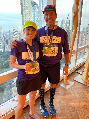 Emily & Steve post-NYC Marathon, 2021